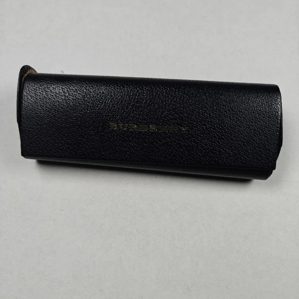 Burberry Black Textured Hard Shell‎ Eyeglasses Sunglasses Case Gold Logo